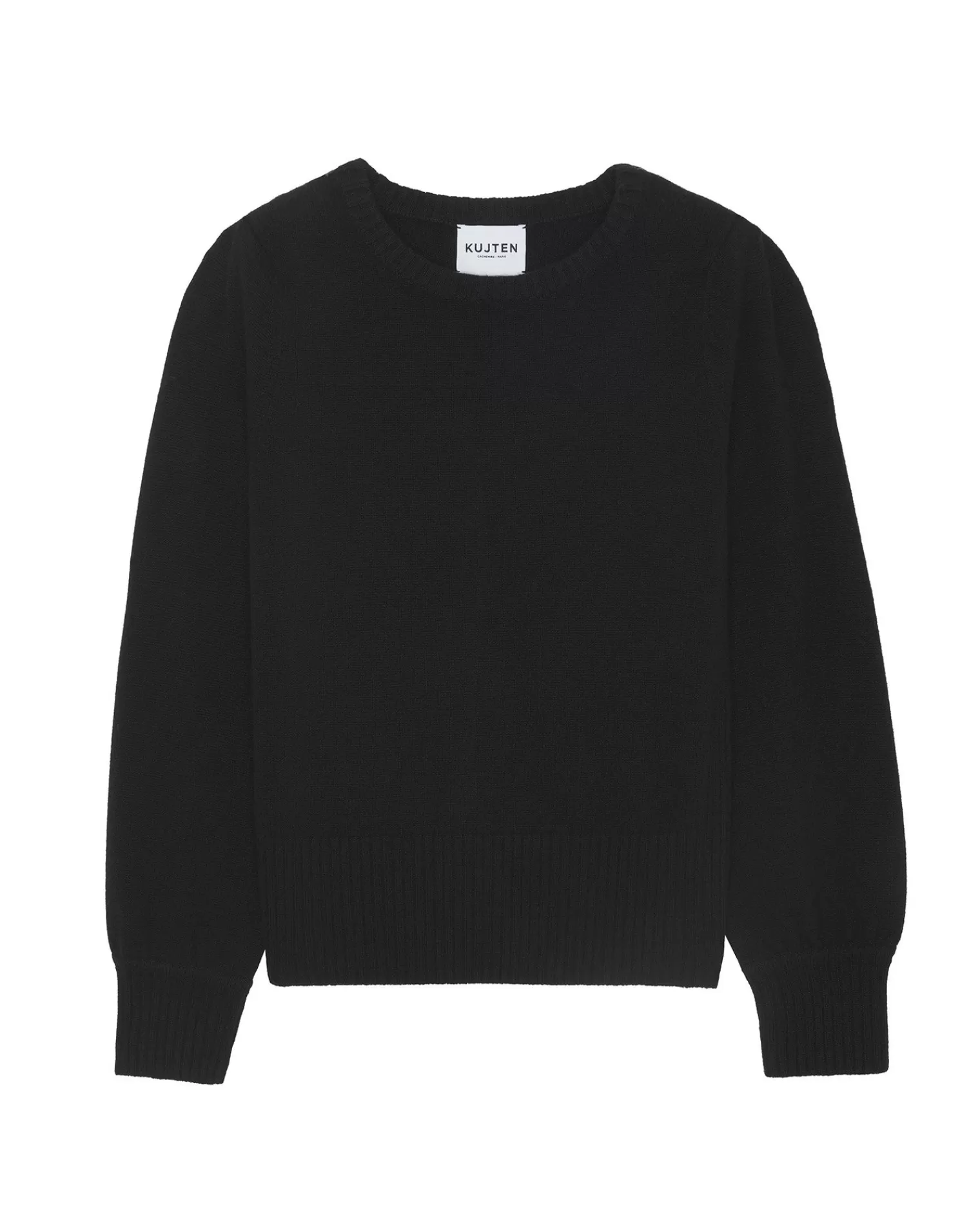 Kujten Sweaters & Sweatshirts>Women Cashmere Round Neck Sweater Noir