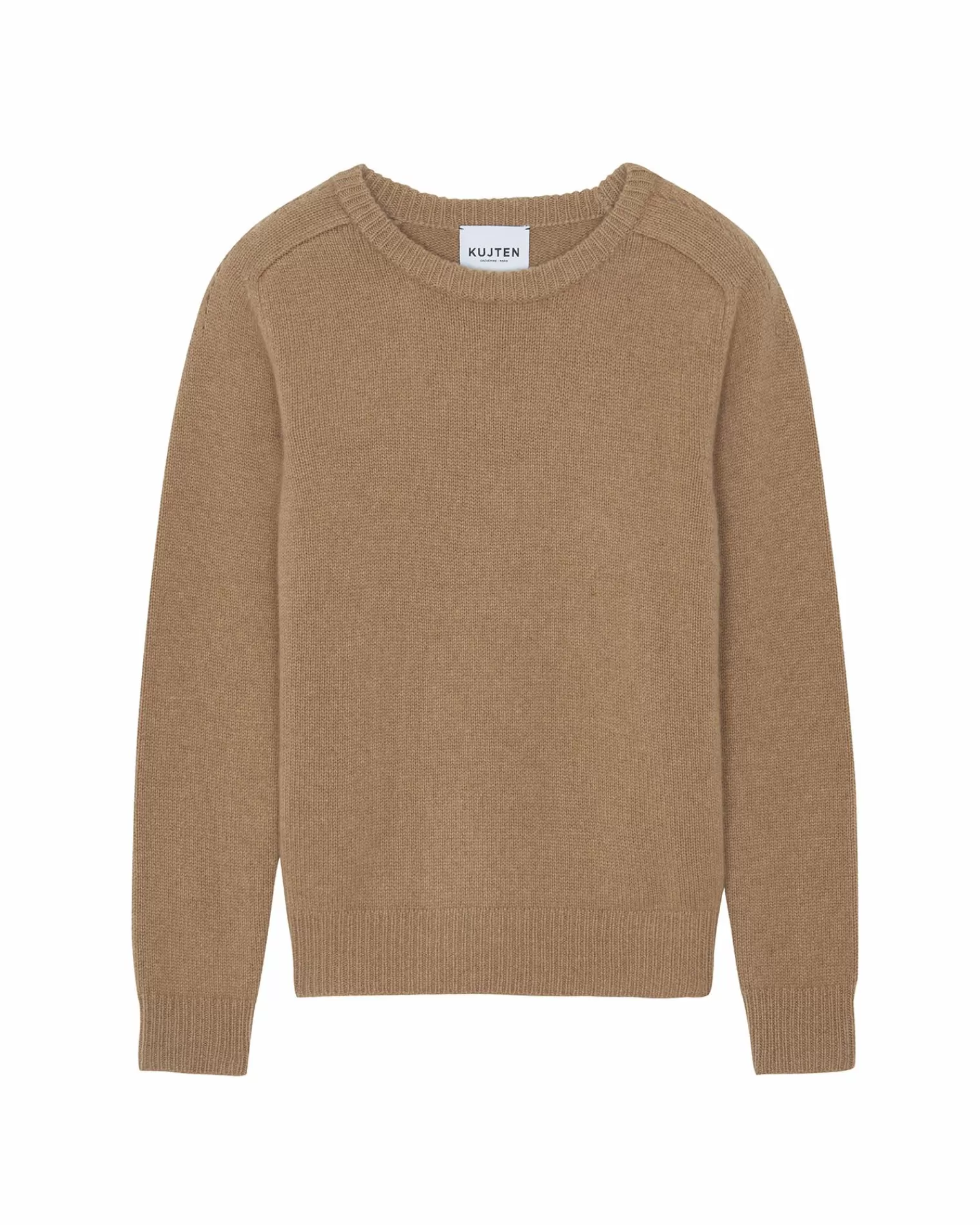 Kujten Sweaters & Sweatshirts>Women Cashmere Round Neck Sweater Camelo