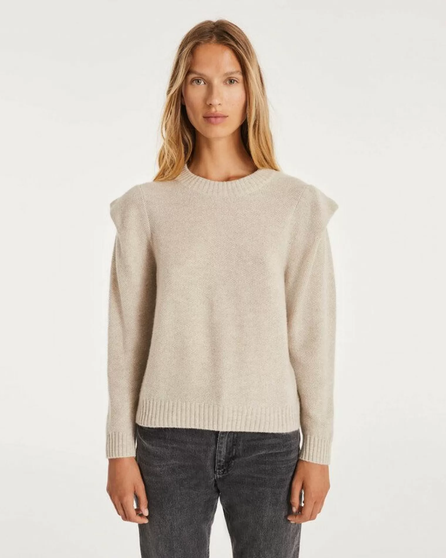 Kujten Sweaters & Sweatshirts>Women Cashmere Round Neck Sweater Avoine