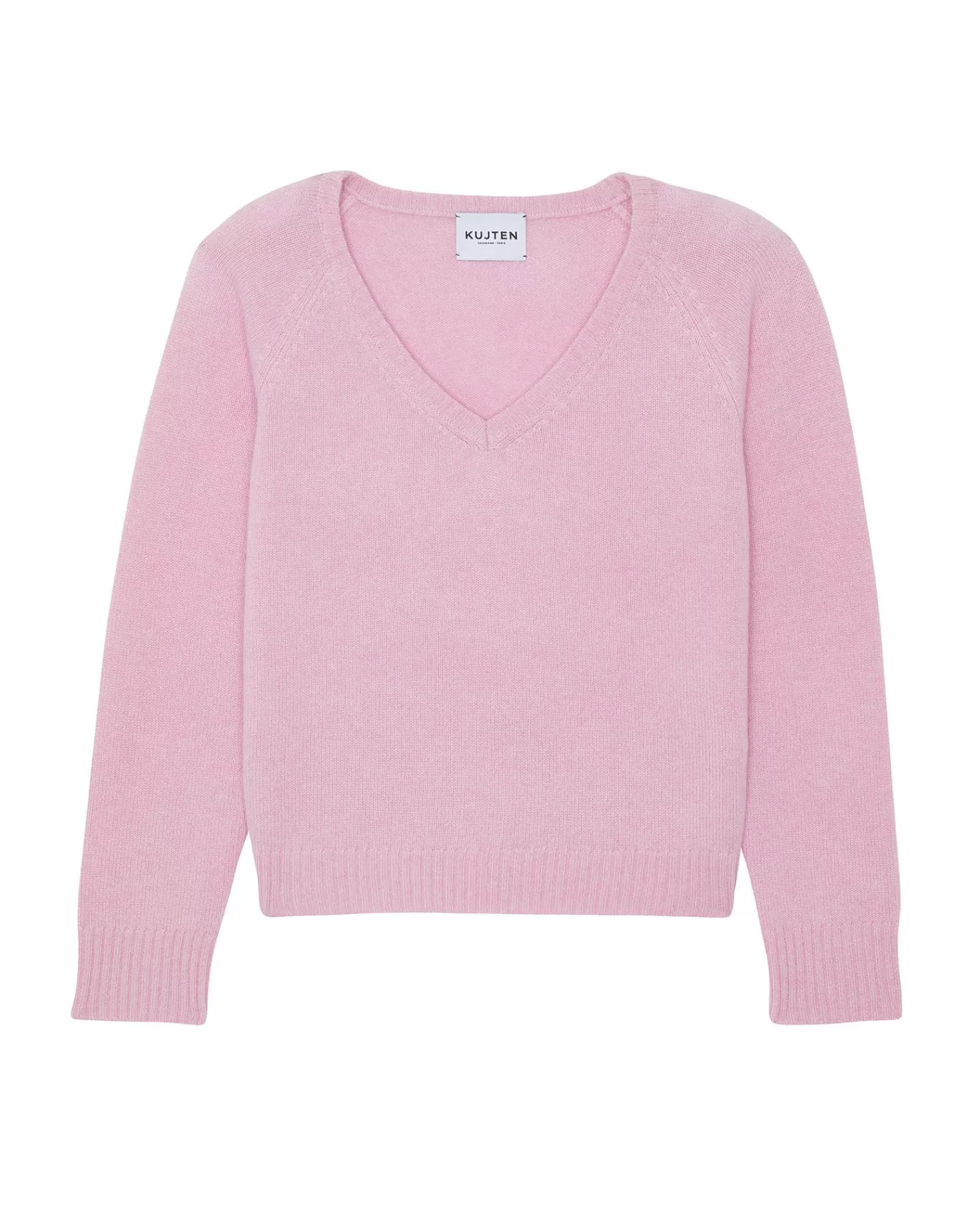 Kujten Sweaters & Sweatshirts>Women Cashmere V-Neck Sweater Candy Pink