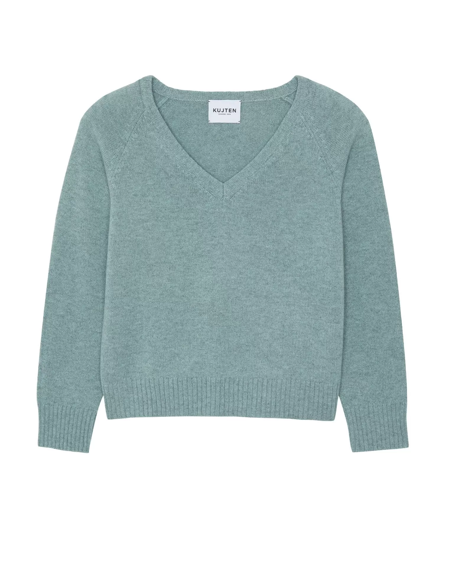 Kujten Sweaters & Sweatshirts>Women Cashmere V-Neck Sweater Vert Suzanne