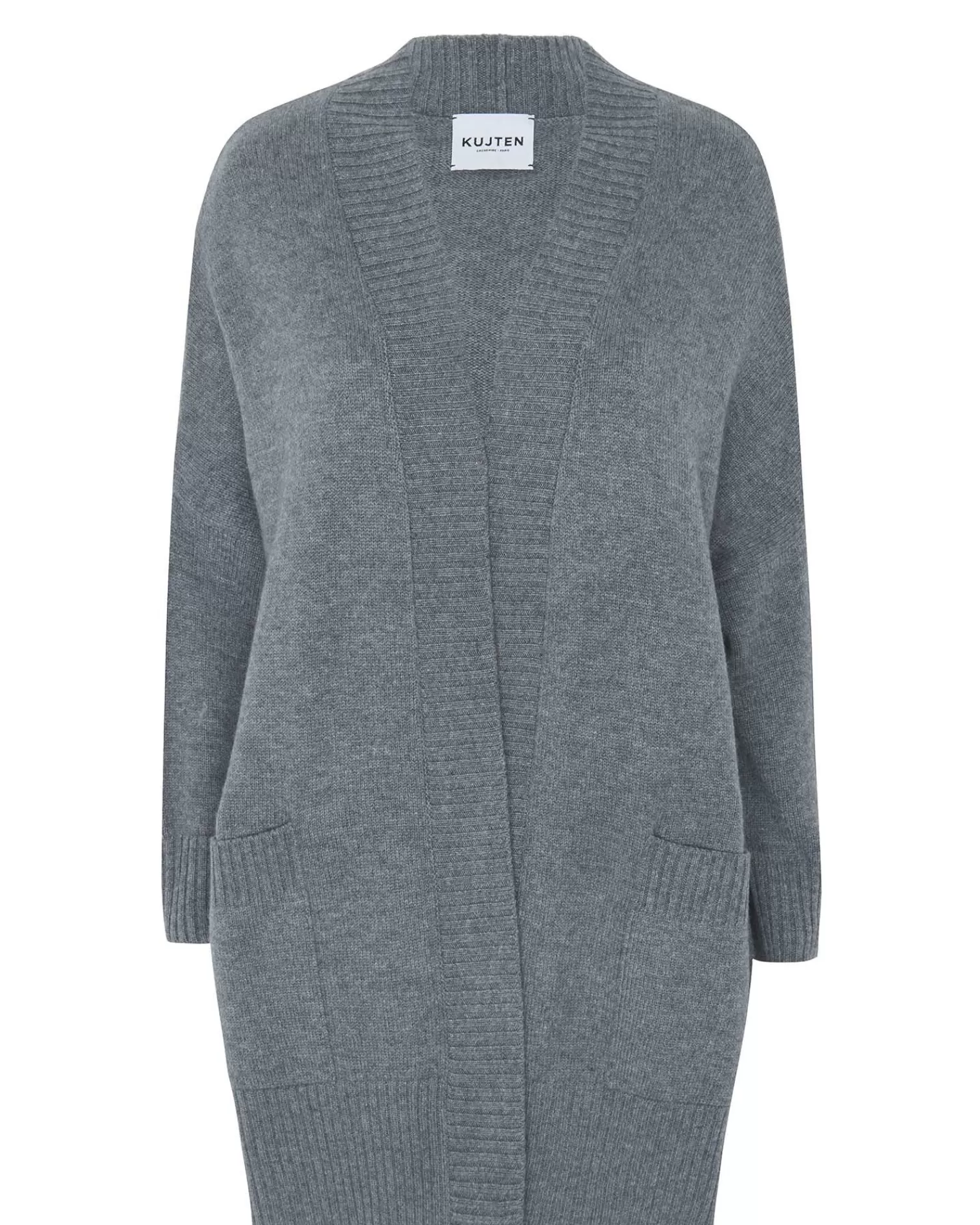 Kujten Jackets & Vests>Women Oversized Cashmere Vest Gris Flanelle