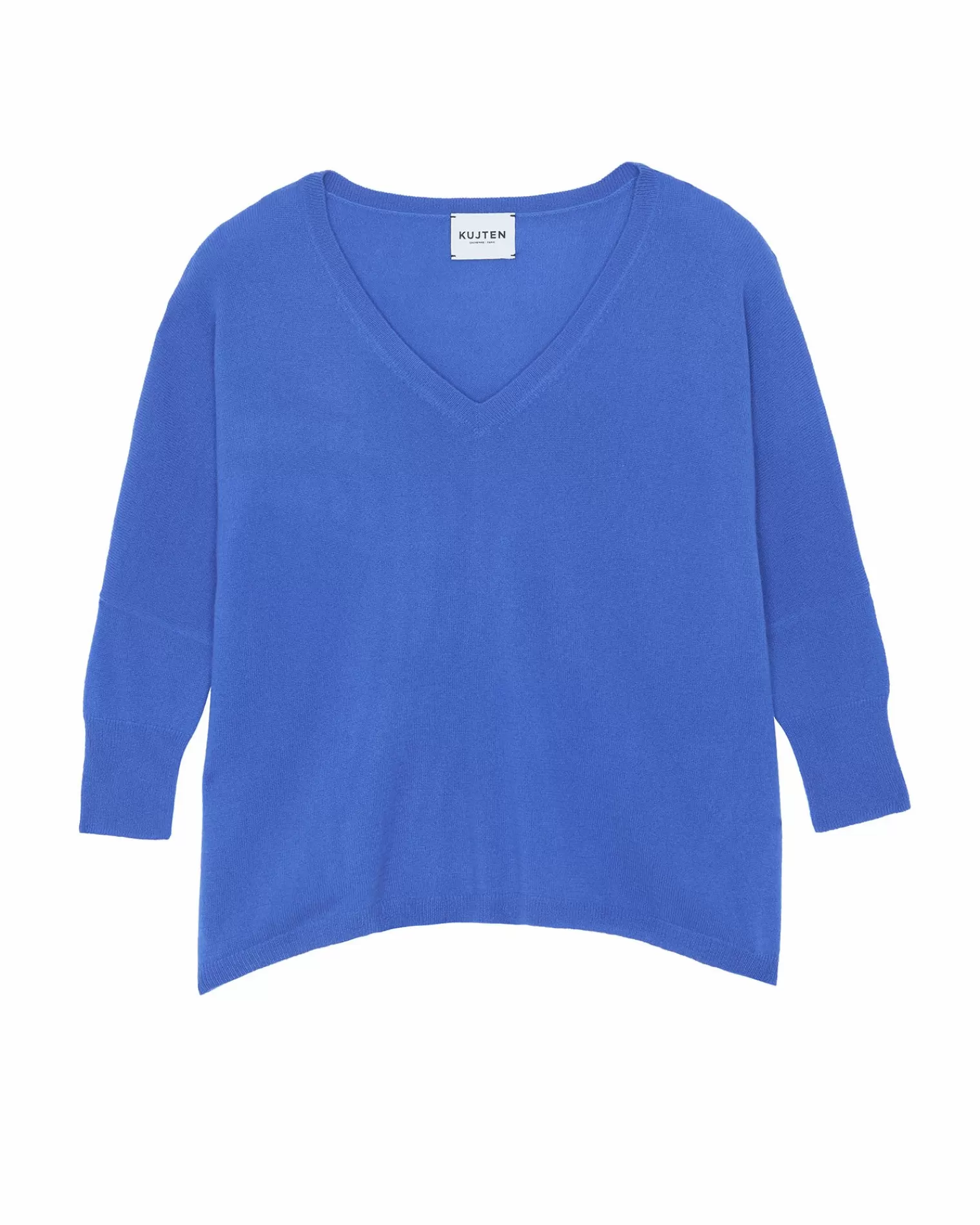 Kujten Sweaters & Sweatshirts>Women Oversized V-Neck Cashmere Sweater, 2-Threads Deep Kabalos