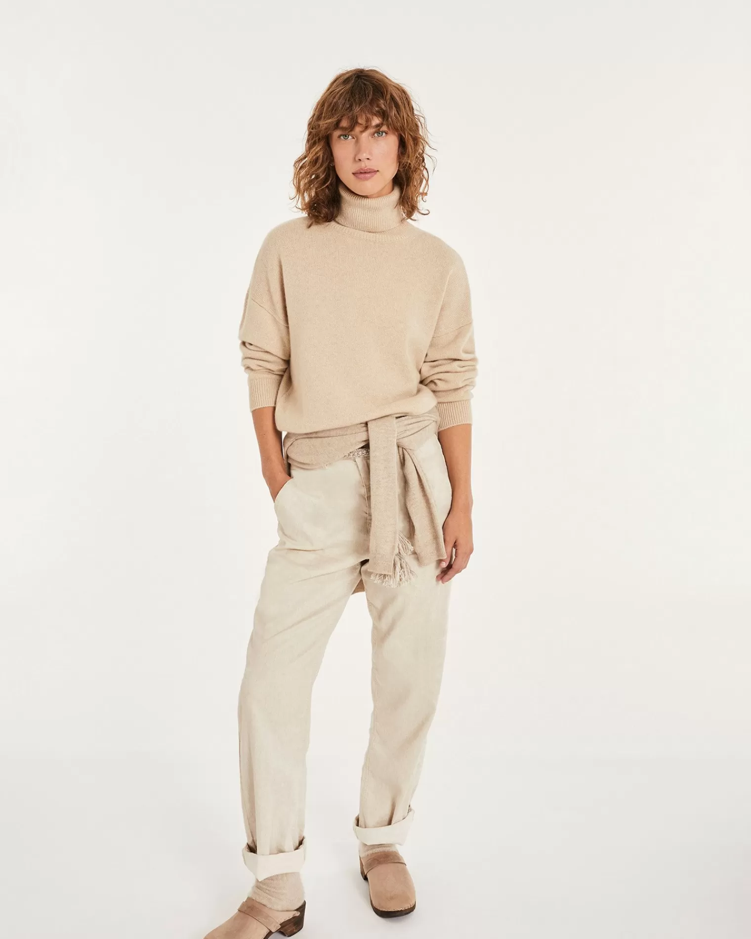 Kujten Sweaters & Sweatshirts>Women Plain Cashmere Turtleneck Sweater Organique