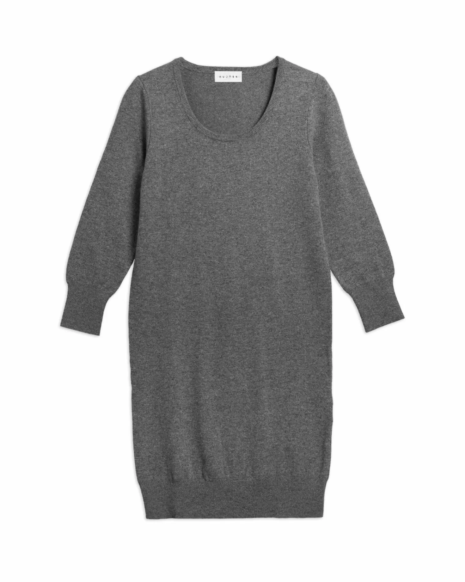 Kujten Dresses & Skirts>Women Round Neck Cashmere Dress Gris Flanelle