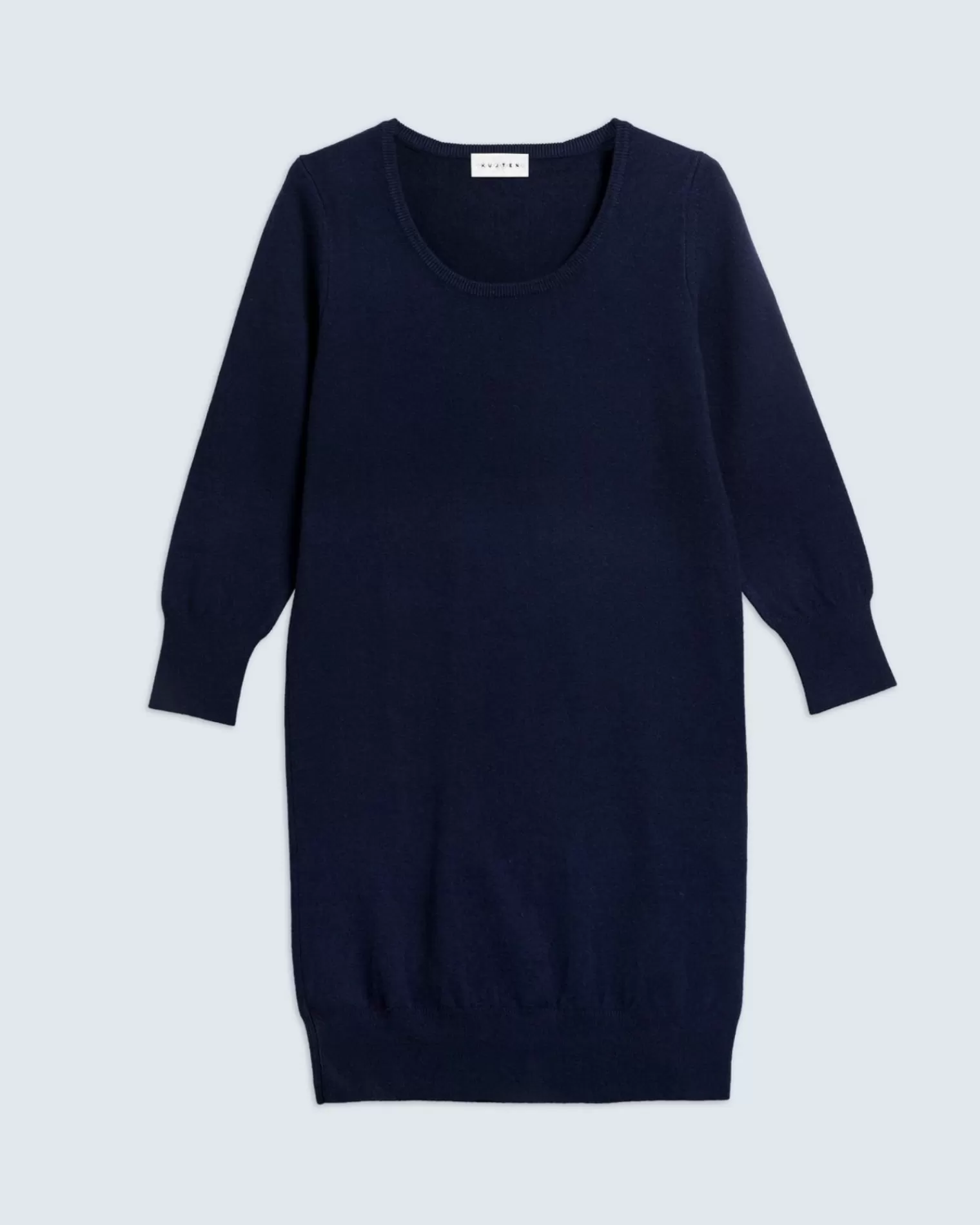 Kujten Dresses & Skirts>Women Round Neck Cashmere Dress Bleu Marine