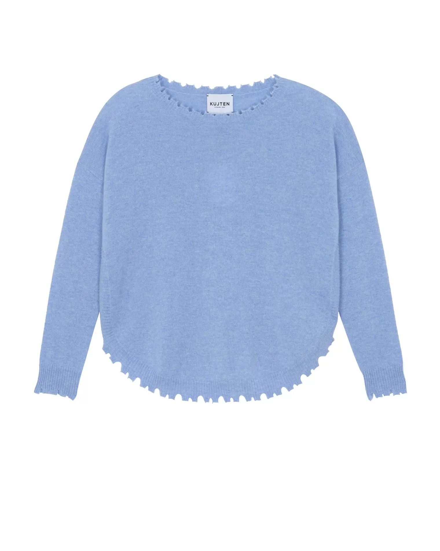 Kujten Sweaters & Sweatshirts>Women Round Neck Cashmere Sweater Bleu Jeans