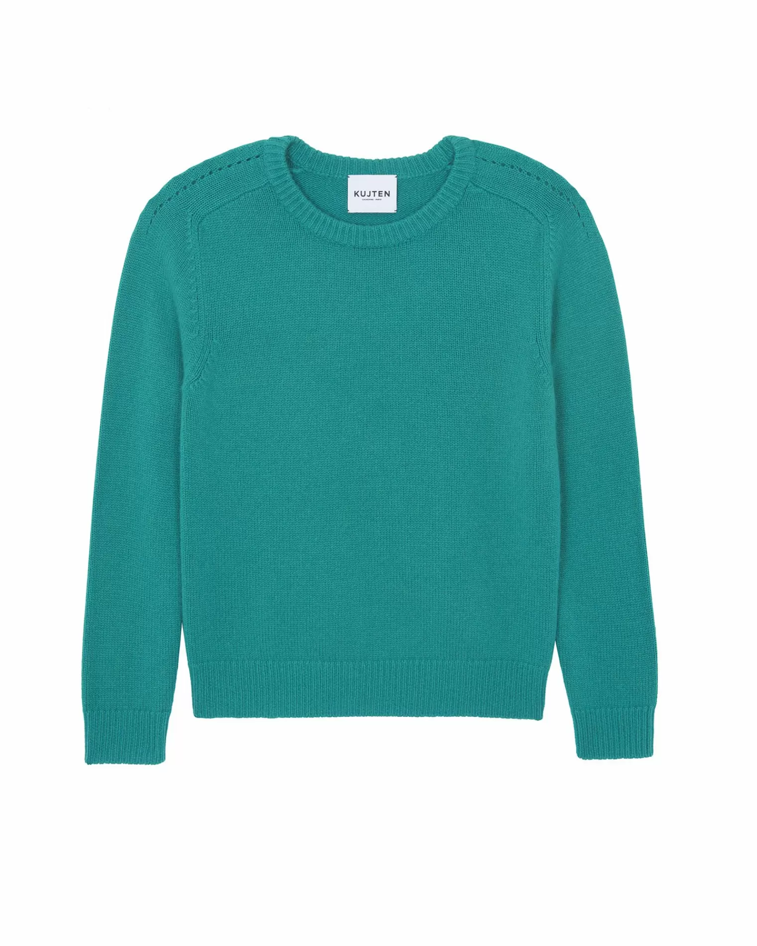 Kujten Sweaters & Sweatshirts>Women Round Neck Cashmere Sweater, 6-Threads Vert Imperial