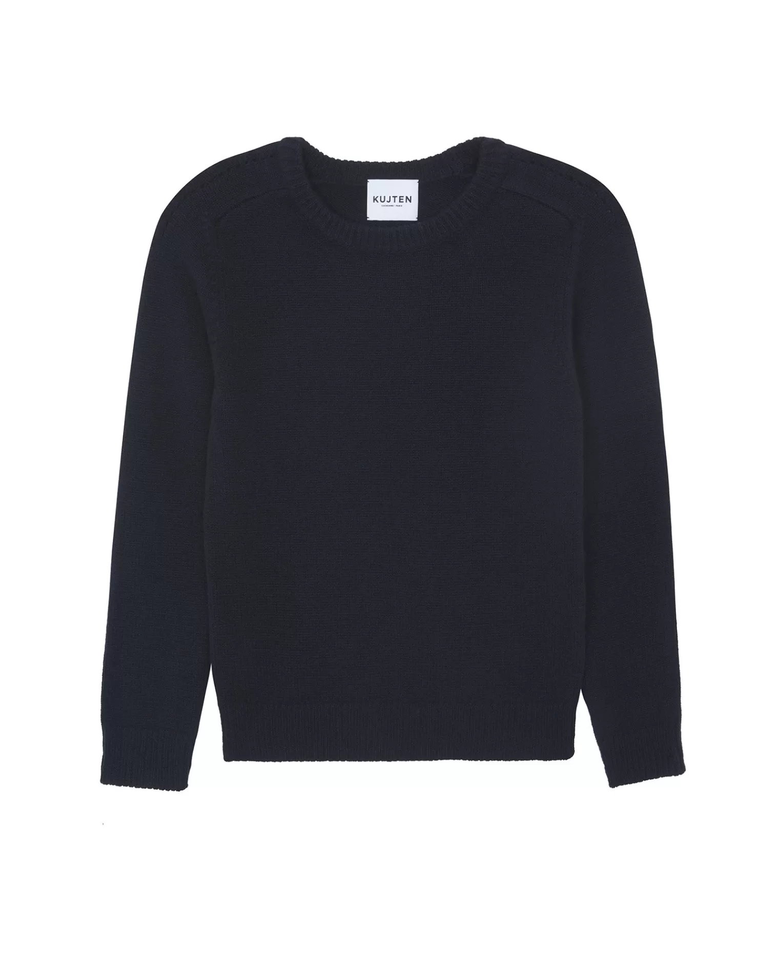 Kujten Sweaters & Sweatshirts>Women Round Neck Cashmere Sweater, 6-Threads Bleu Marine Fonce