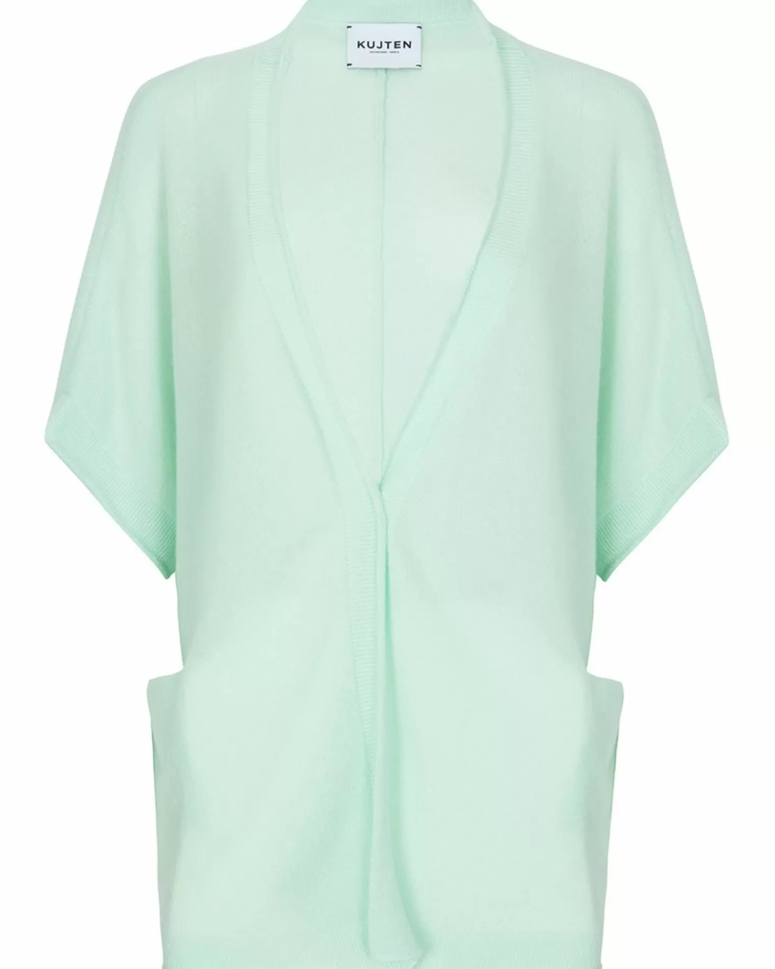 Kujten Jackets & Vests>Women Short Sleeves Cashmere Cardigan Jade