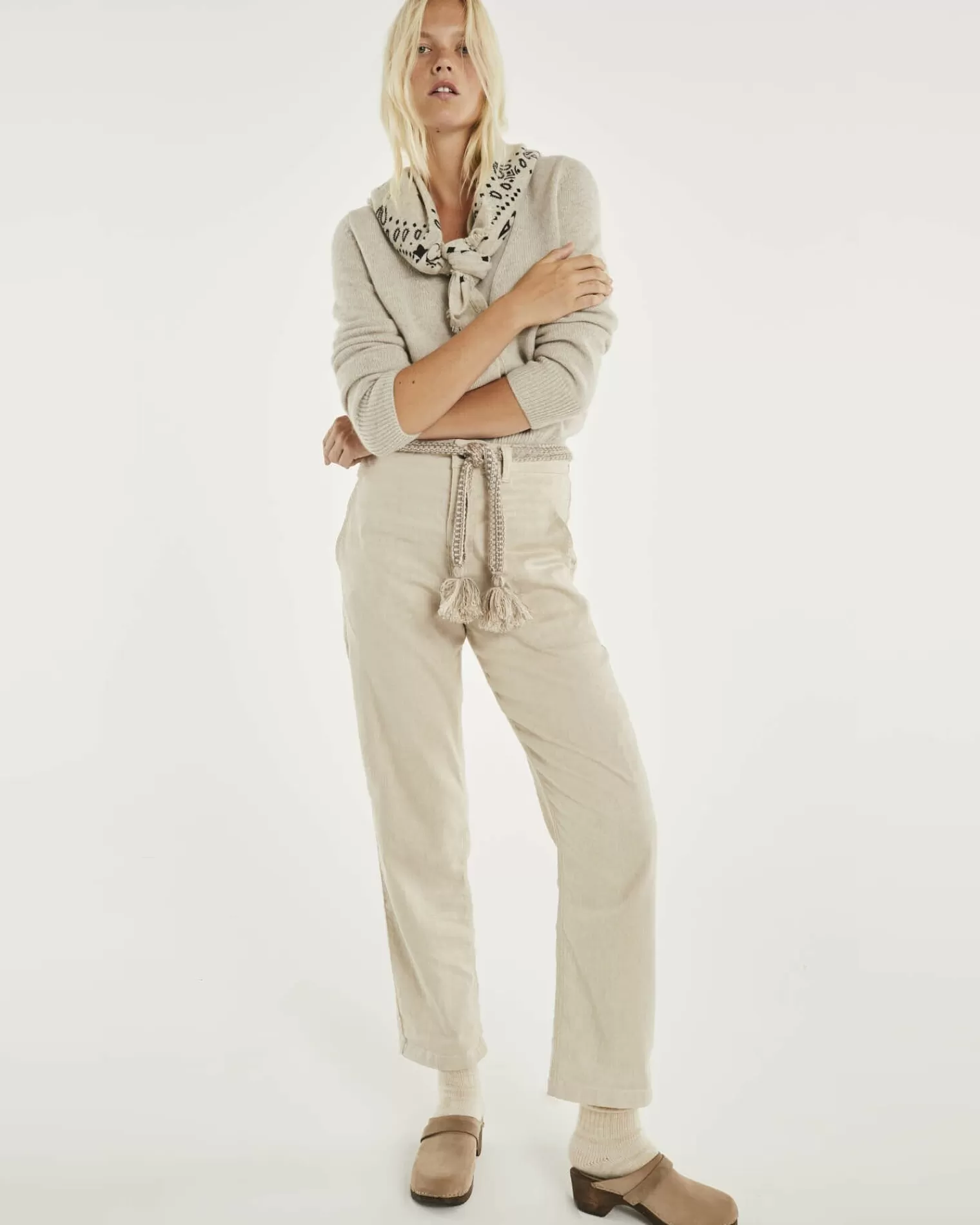 Kujten Jackets & Vests>Women V-Neck Cashmere Cardigan Avoine