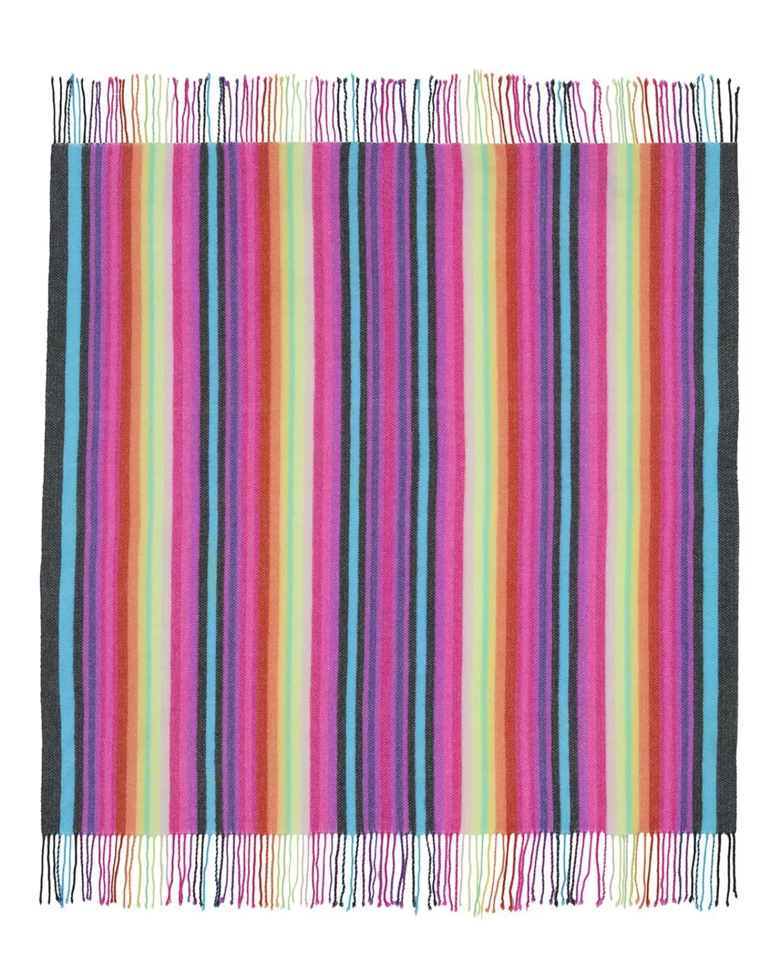 Kujten Scarves & Snoods>Woven Cashmere Fringed Shawl Multicolore